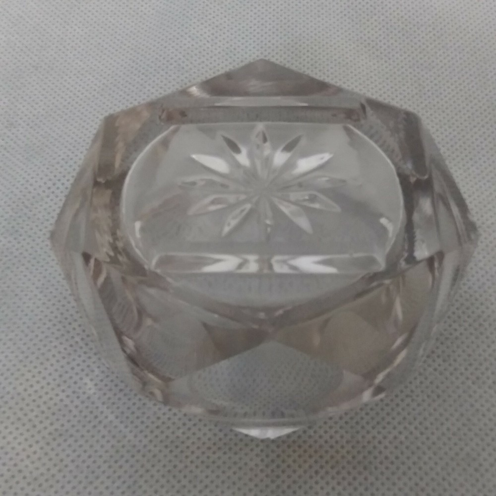 Hexagon Paneled Diamonds Master Salt Dip Cellar Clear