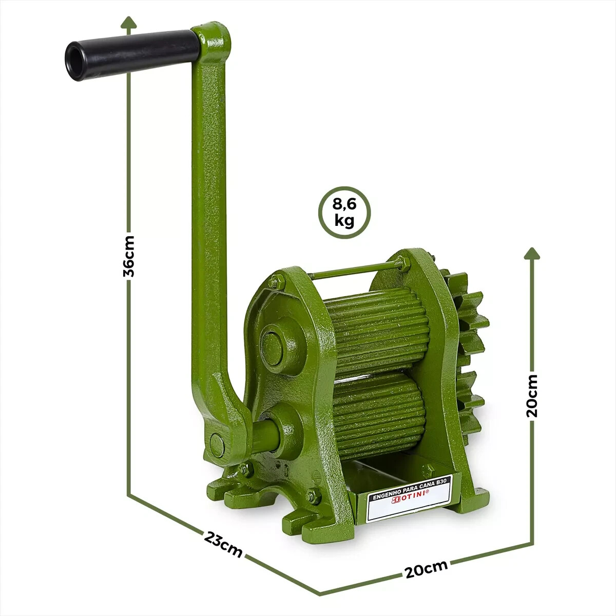 Sugarcane Juicer Machine - 2-Roller Manual Sugarcane Extractor