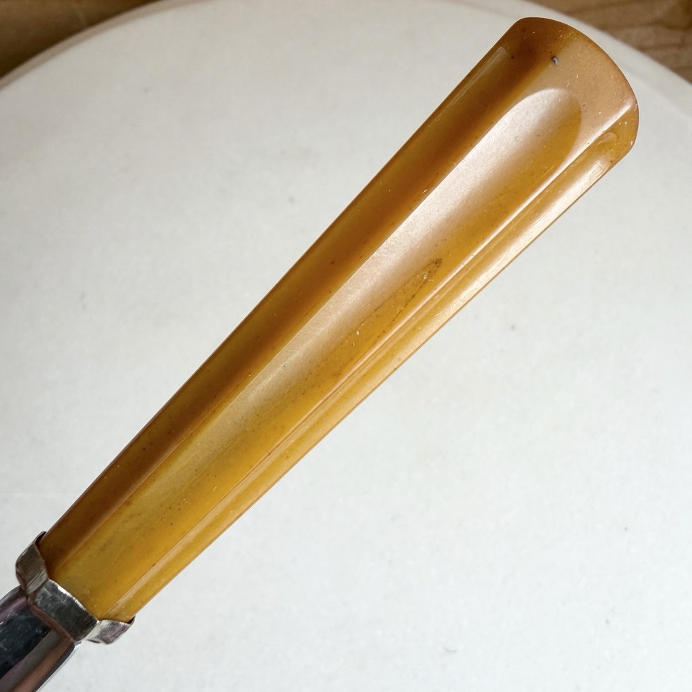 Vintage Serving Fork With Butterscotch Bakelite/Catalin Handle Art Deco