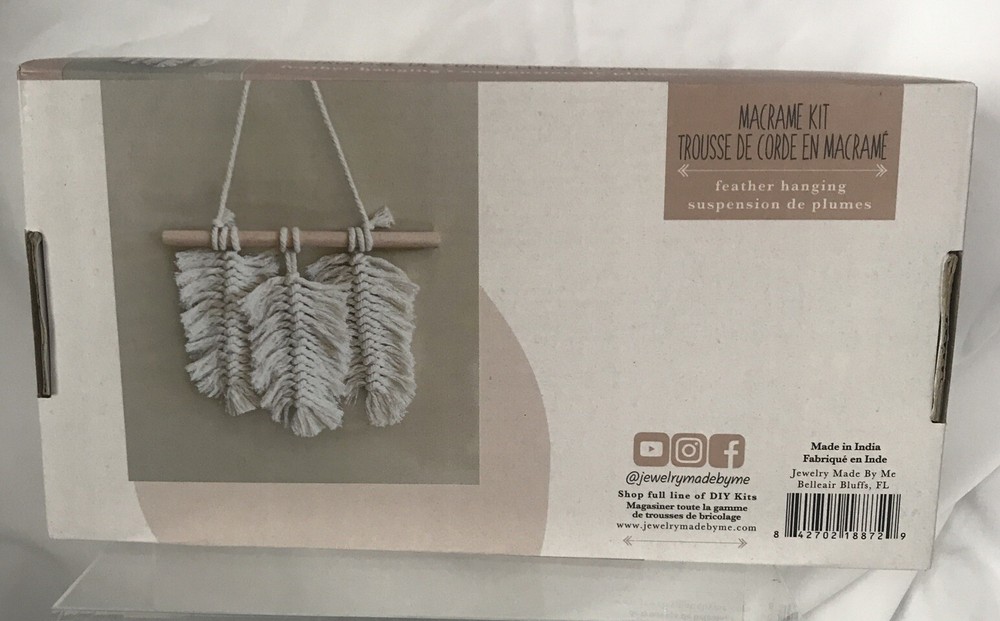 Macrame Kit, Feather Hanging