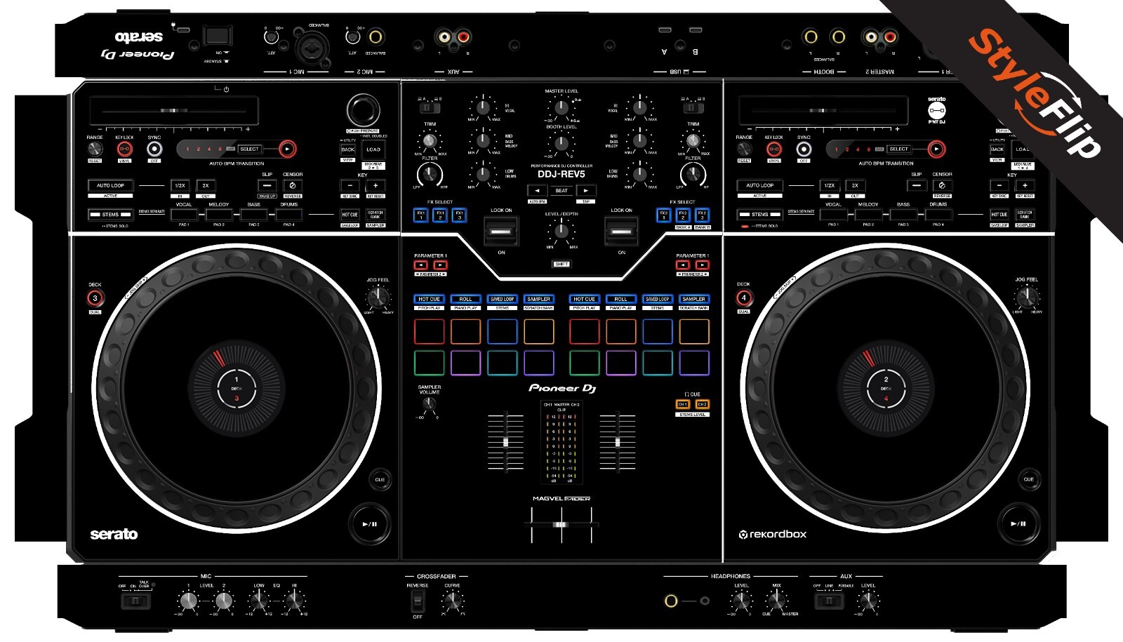 Pioneer DDJ-REV5 Skin | Color Black | Protective Decal | StyleFlip Skins