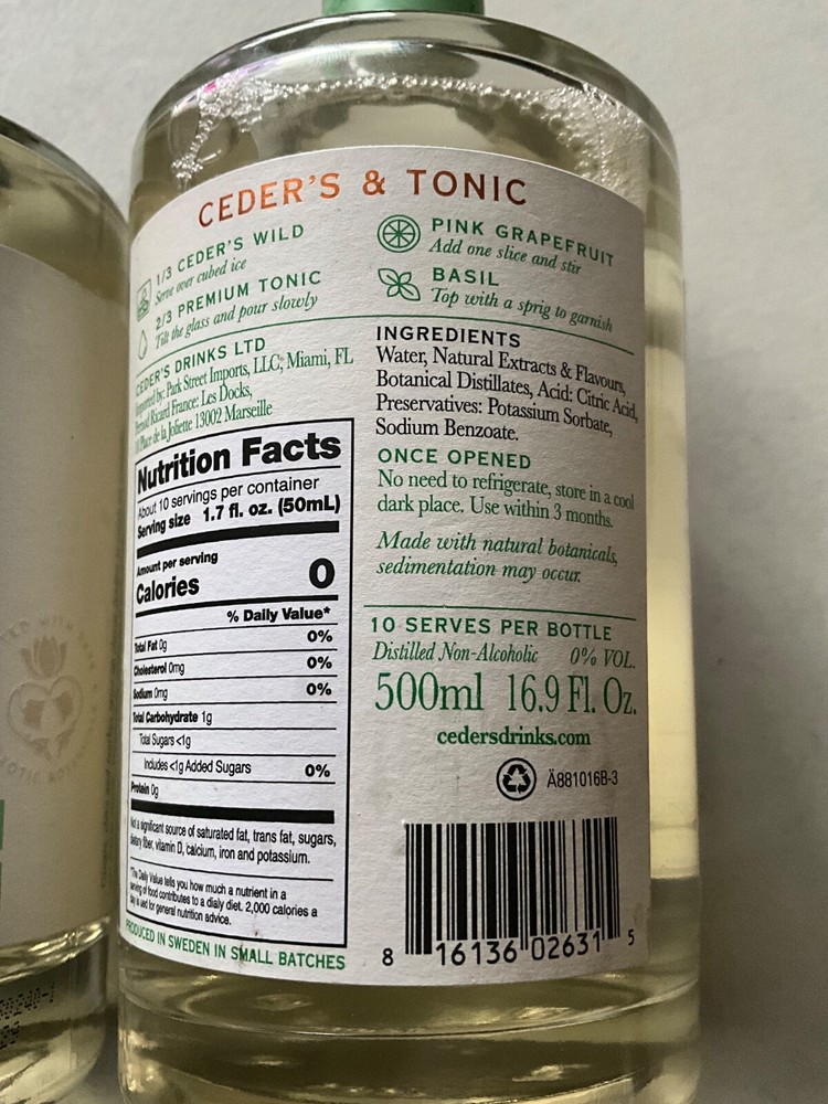 CEDAR’S WILD AROMATIC & SPICE Mixer 500ml - 2 pack