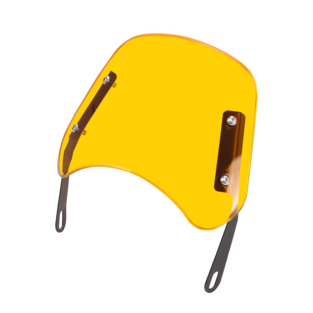 Yellow Round Headlight Motorcycle Windshield Windscreen Fairing 5-7'' Universal
