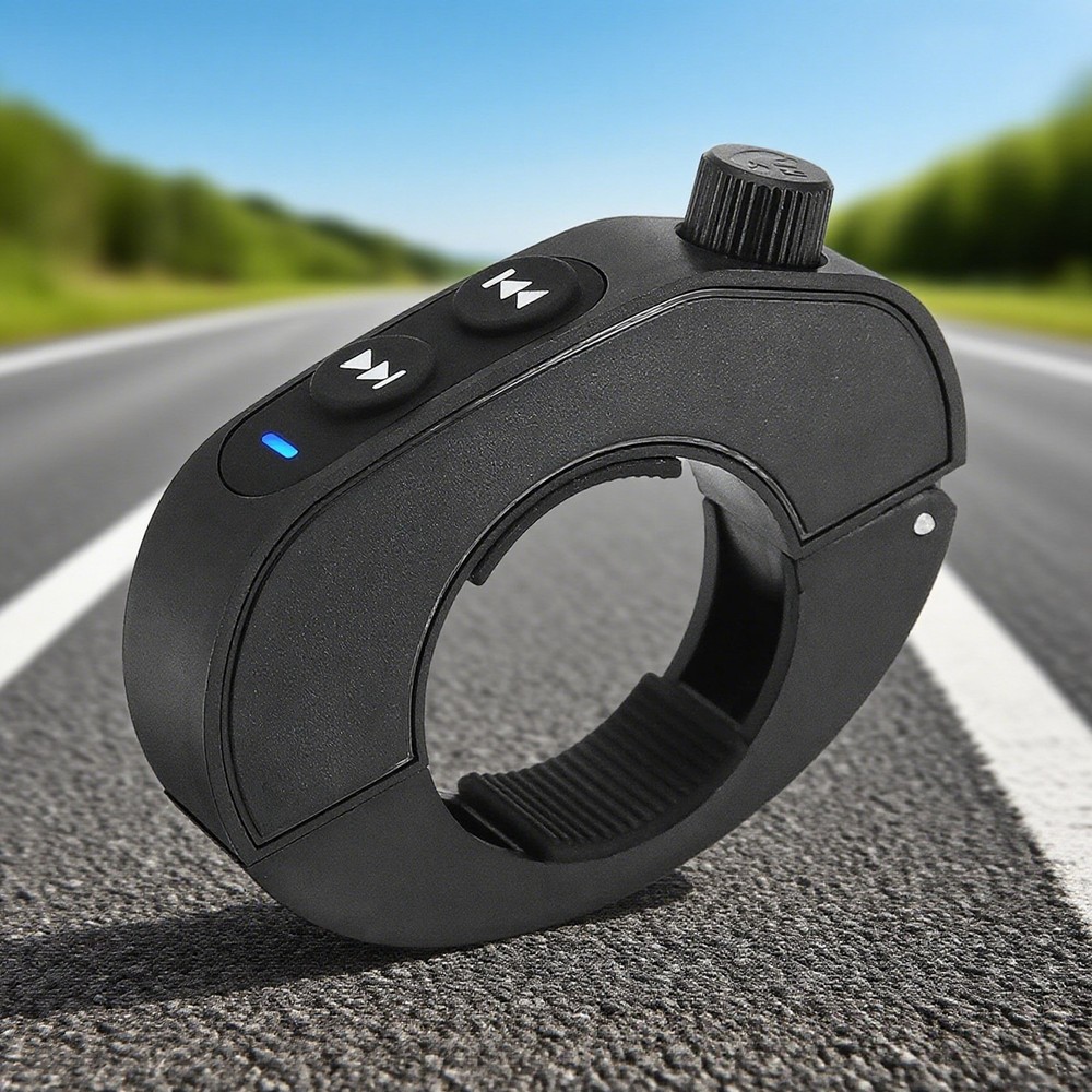 Black Wireless Bluetooth Media Button Remote Controller For Motorcycle Handlebar
