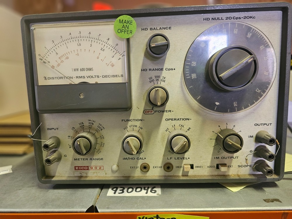 Eico 902 Audio Analyzer Intermodulation  Harmonic Distortion Meter
