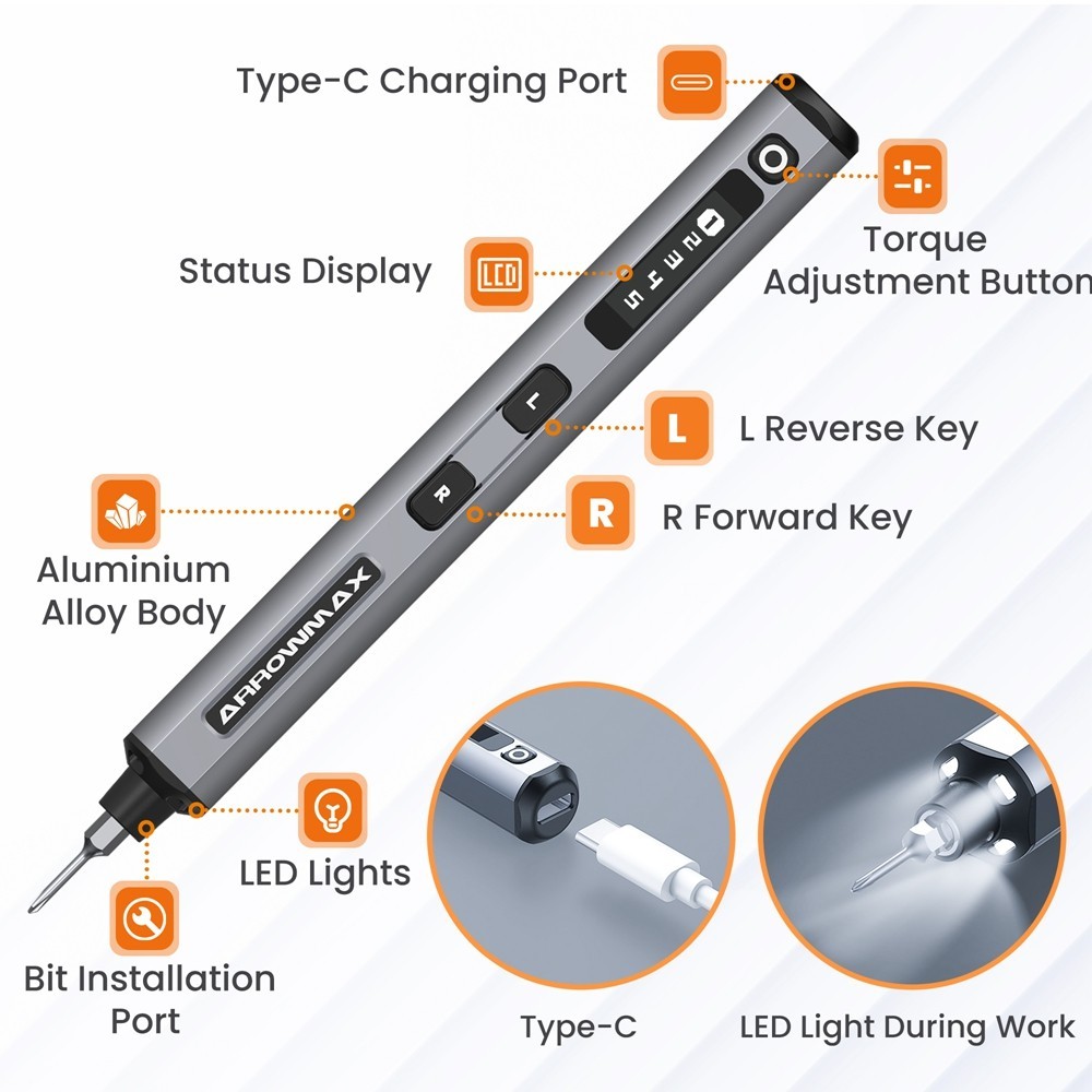 AM ARROWMAX SES Electric Screwdriver Set Precision Cordless Screwdriver Kit