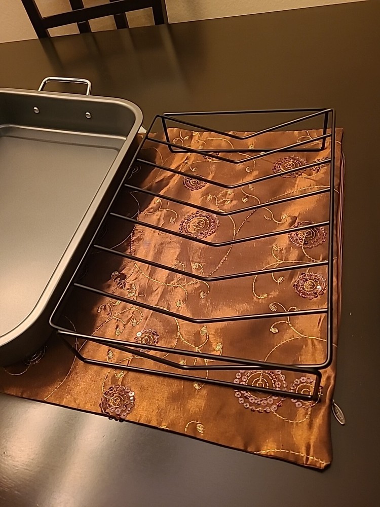 KITCHENWORTHY Kitchen Roasting Pan With V-Rack (NEW) #86