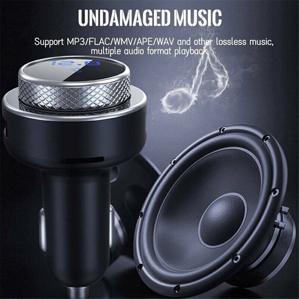 2Pot USB Charger Wireless Bluetooth 5.0 Car FM Transmitter MP3 Player Adapter