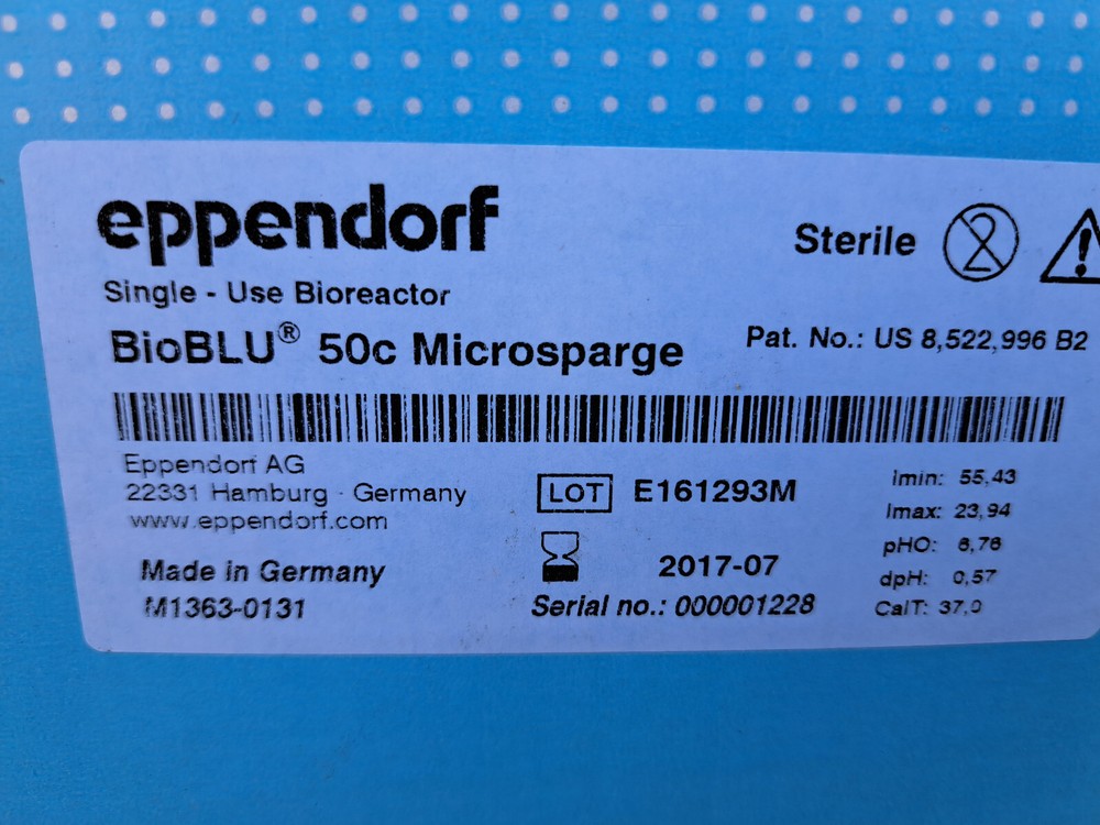 Eppendorf BioBLU Bioreactor 50c, Single Use