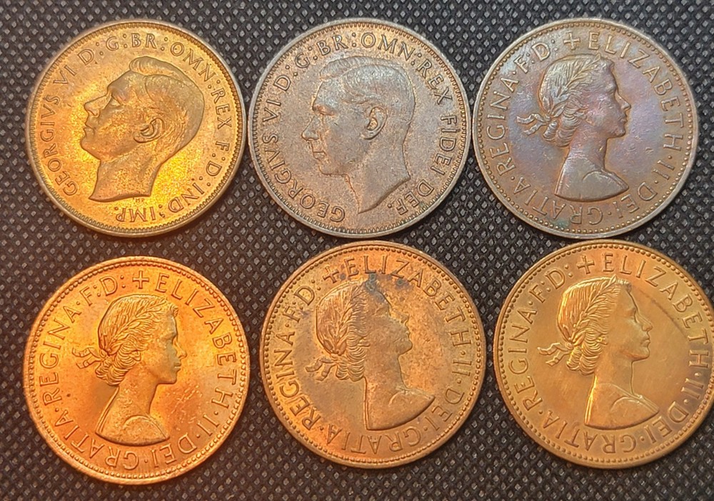 6 BETTER GRADE GREAT BRITAIN PENNYS L1240