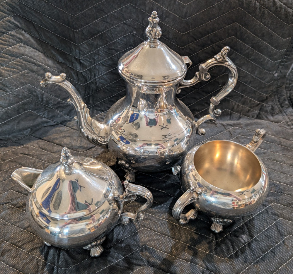 Vintage FB Rogers 4 Piece Silver Plated Coffee Set VICTORIAN Style