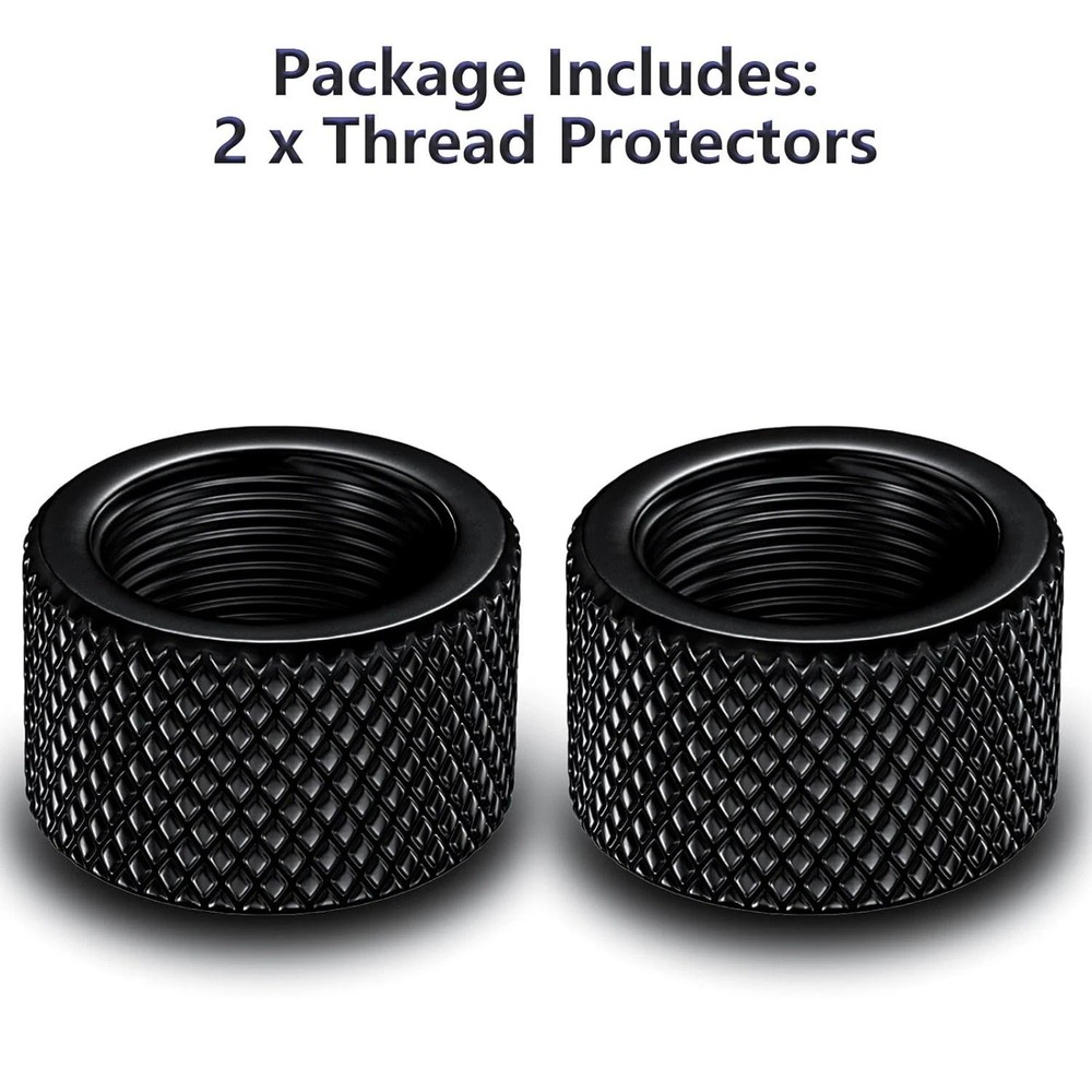 2 Pack Thread Protector, 5/8X24 Steel Thread Adapters (Black)