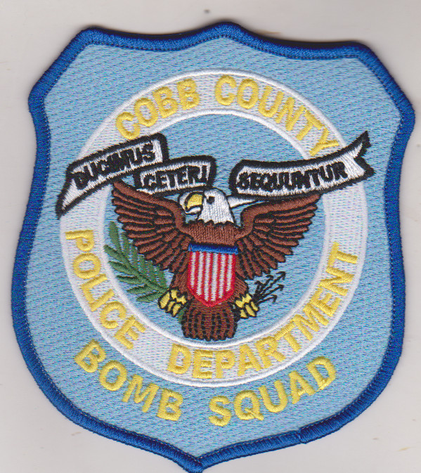 Cobb County GA Police Bomb Squad non shield shape patch