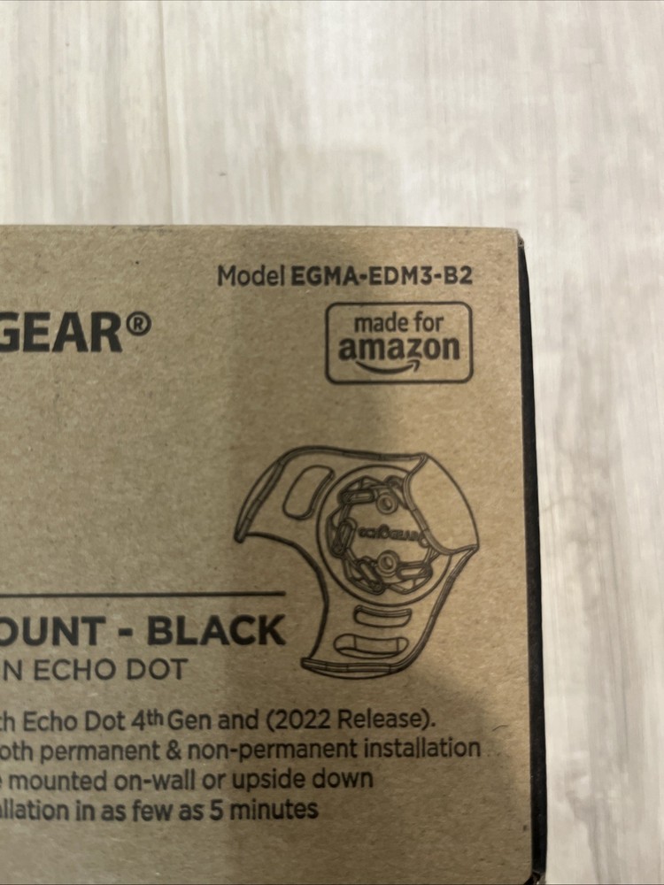 Echo Gear Wall Mount For Amazon Echo Dot 4th Gen - Model EGMA-EDM3-B2 - NIB