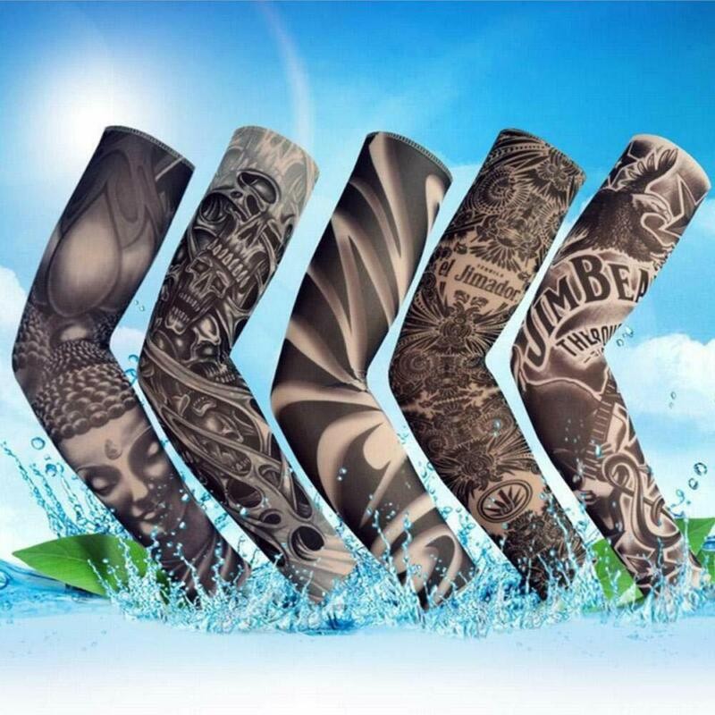 6PCS Tattoo Cooling Arm Sleeves Cover Basketball Golf Sport UV Sun Protection
