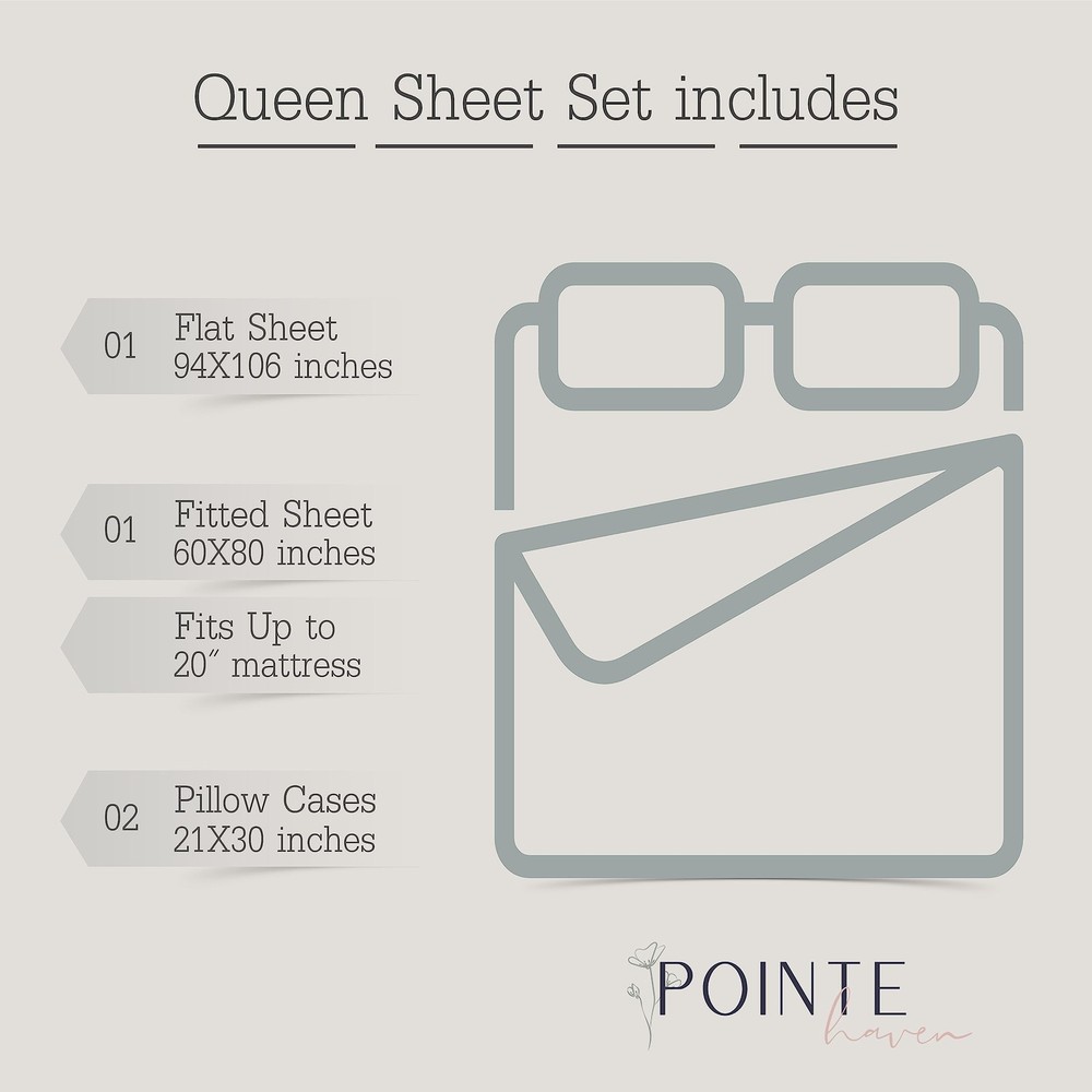 610 Thread Count Pima Cotton Sheet Set, Queen, White