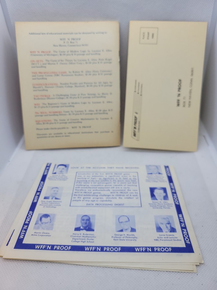 1967 WFF'N Configurations Game For Thinkers Plastic Case