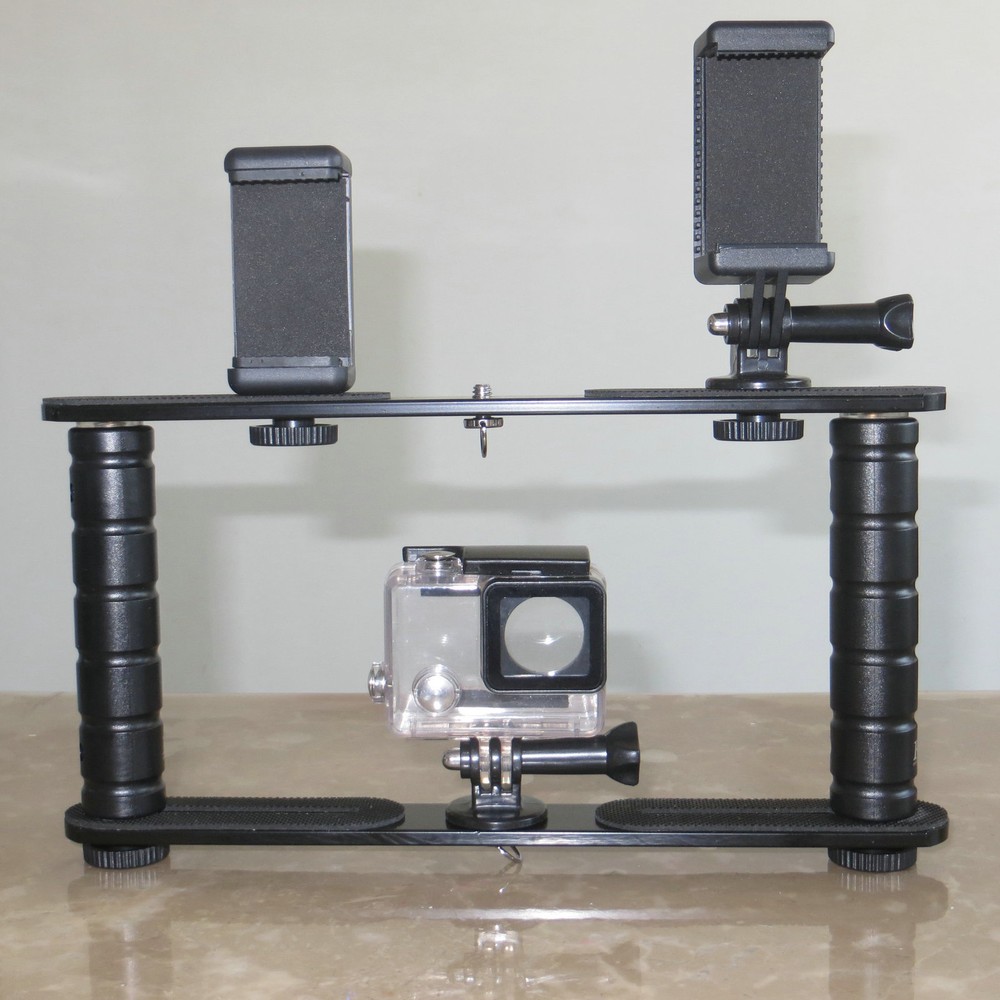 Dual Arm Scuba Diving Dive Bracket Action Camera Stabilizer Mount forGopro Hero