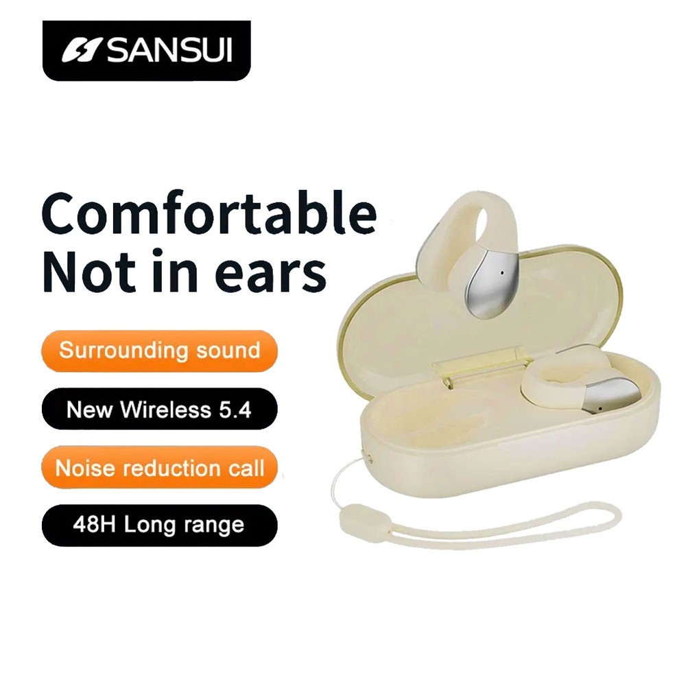 Sansui W90 HiFi Open Wireless Headset, Cream
