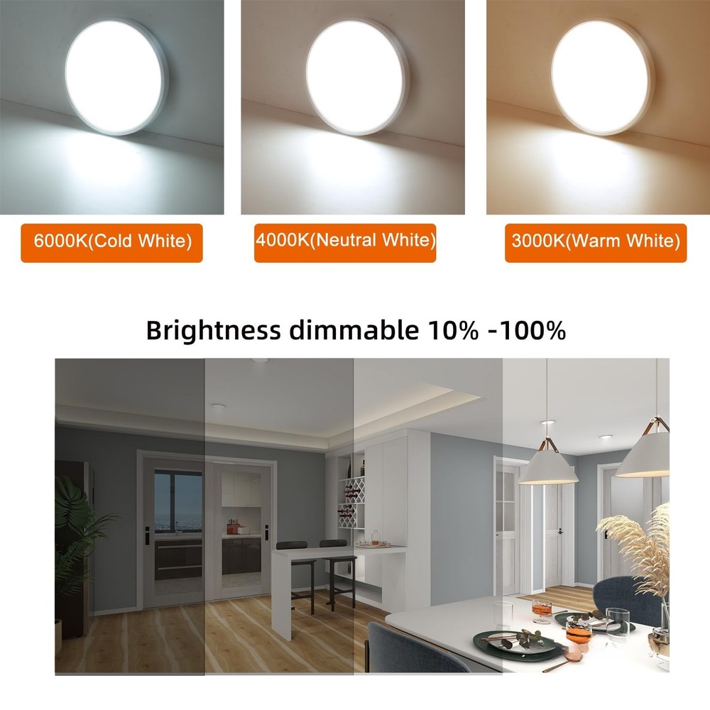 12 Inch Motion Sensor Ceiling Light Indoor Wired, LED Motion Sensor Light Ind...