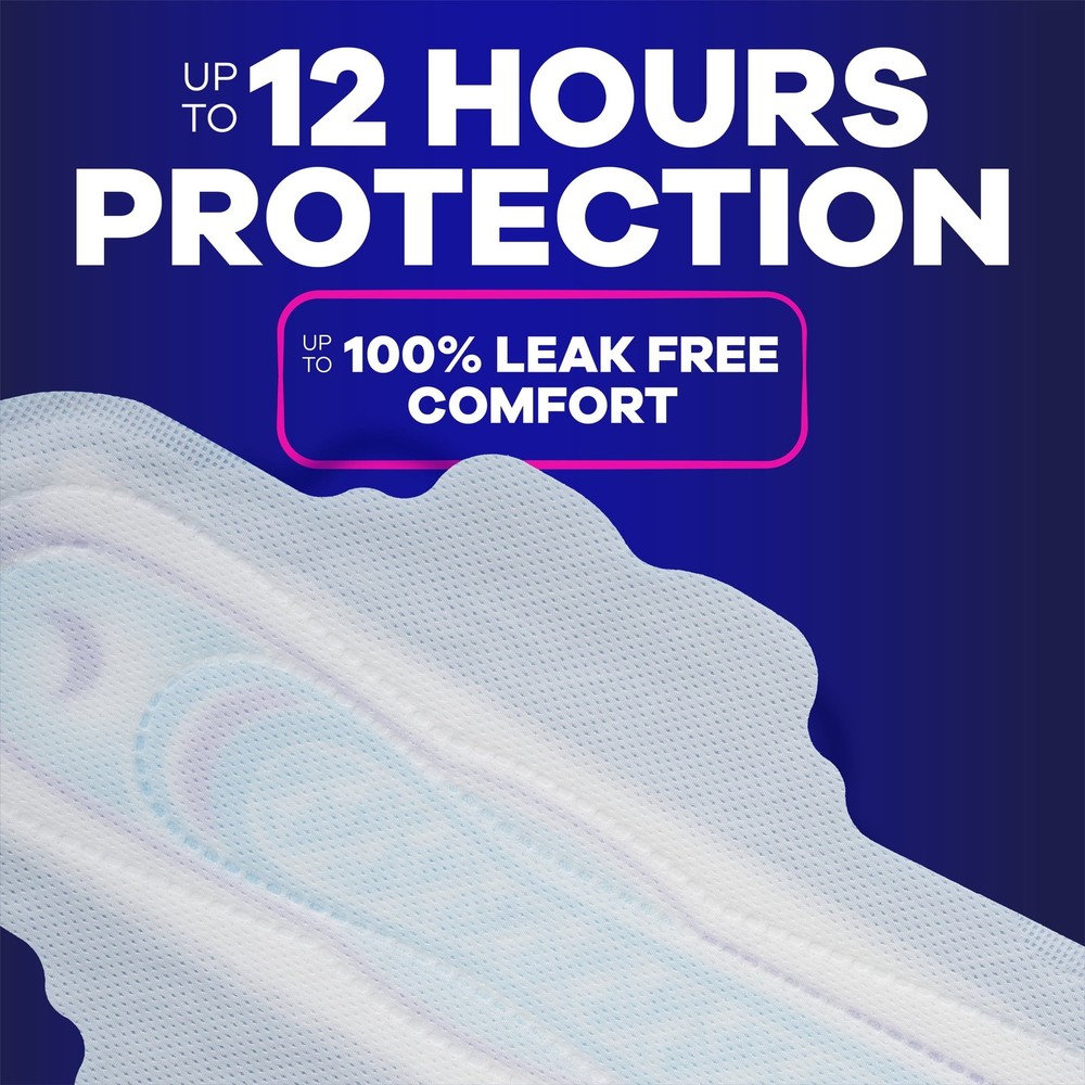 Always Ultra-Thin Overnight Pads with Wings, Size 5, Extra Absorbent, 46 Count