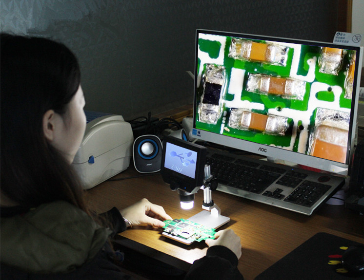 600x USB Digital Microscope with 4.3" Screen 8 LED Light for PC Coin Inspection