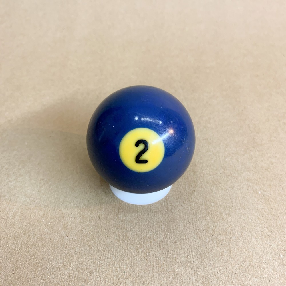 Vintage Bakelite Billiard #2 Solid Blue Pool Ball with Display Stand