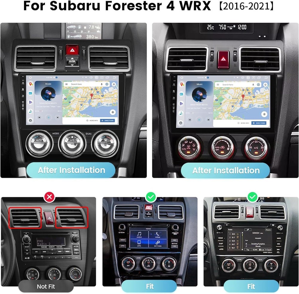 For WRX 2015 2016 2017 9" Wireless Apple CarPlay Android auto Radio GPS Player