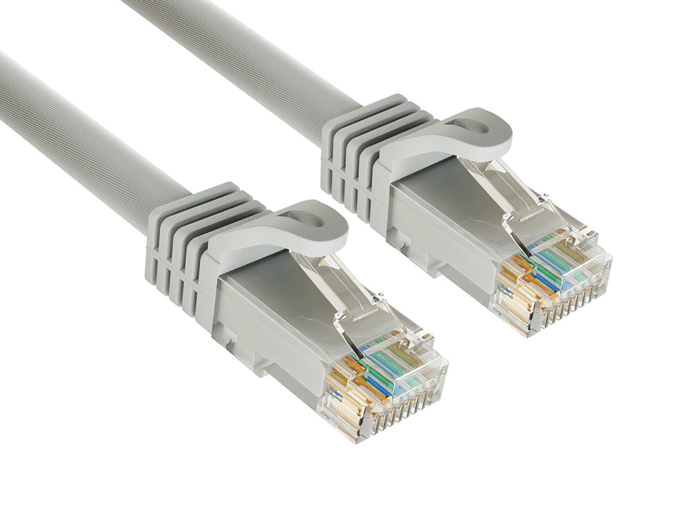 2ft Cat6a UTP 10G Ethernet Network Patch Cable Snagless 24AWG Bare Copper, Gray