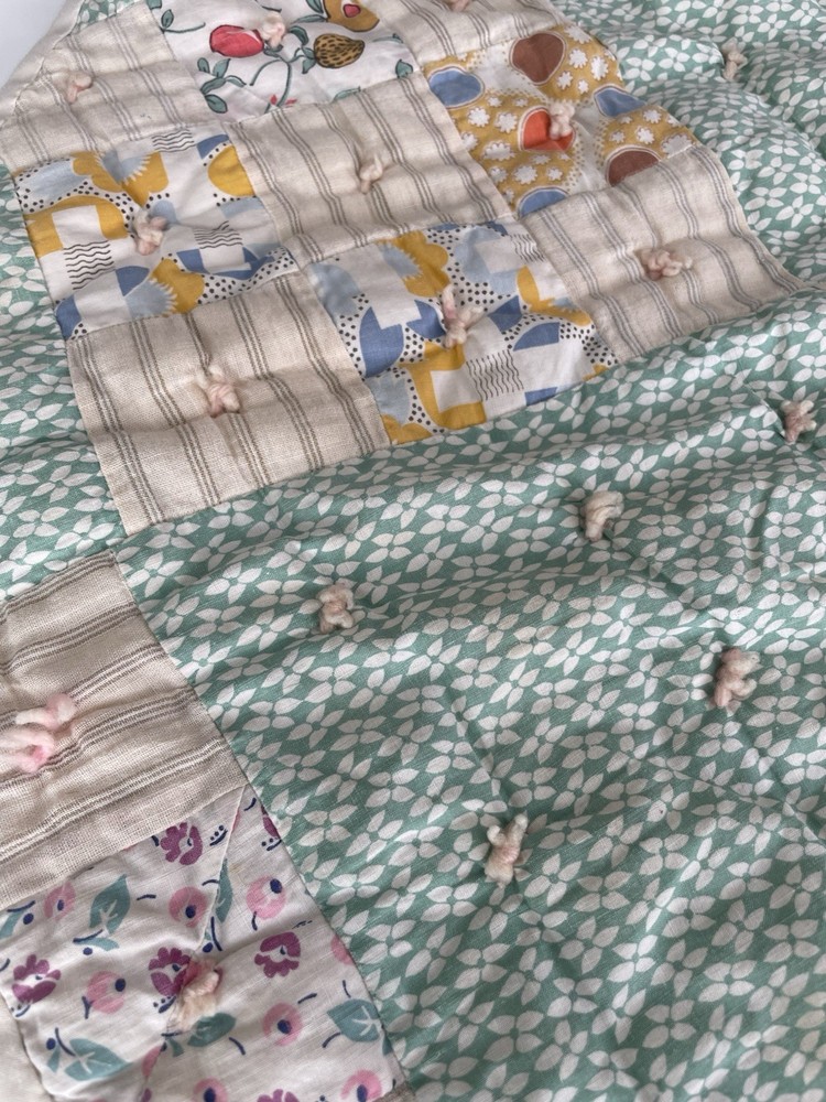 Vintage Round Circle Playmat Ninepatch Quilt