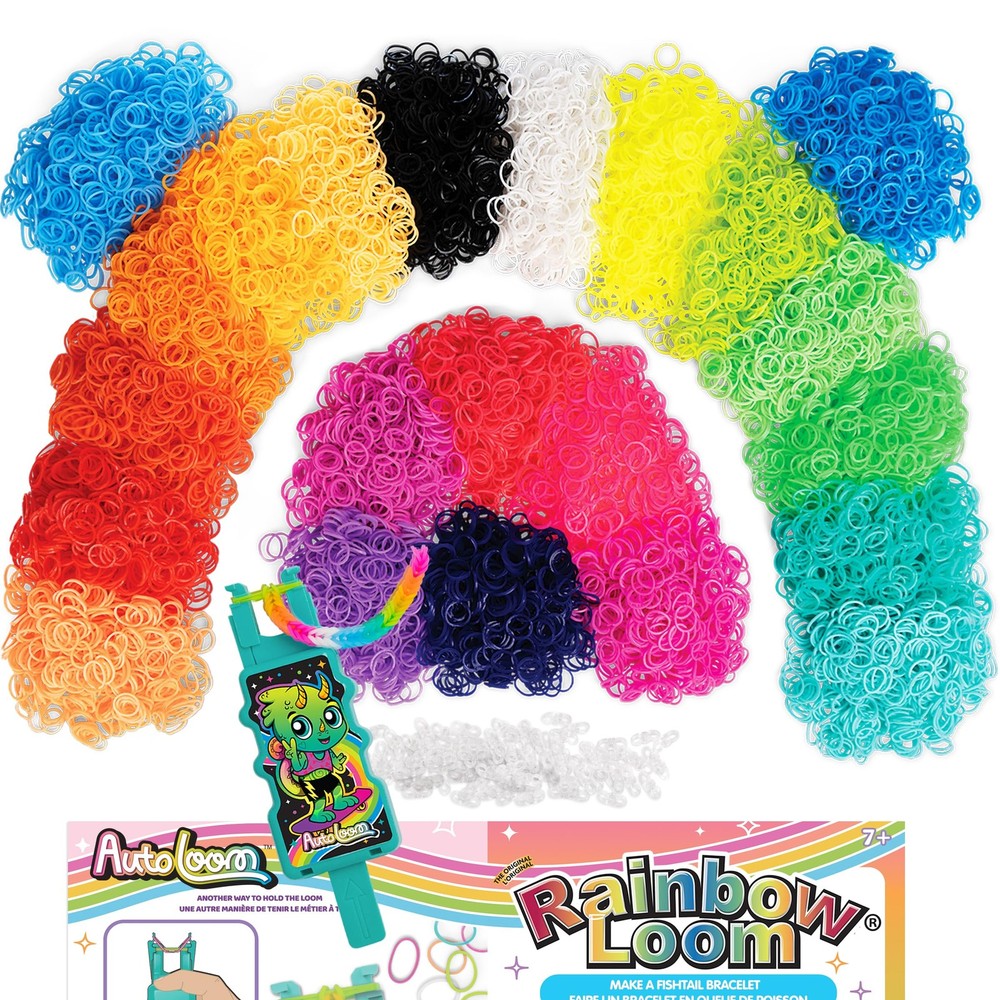 Rainbow Loom: 11,000 Neon Bands AutoLoom Refill Mega Pack + Small, multi