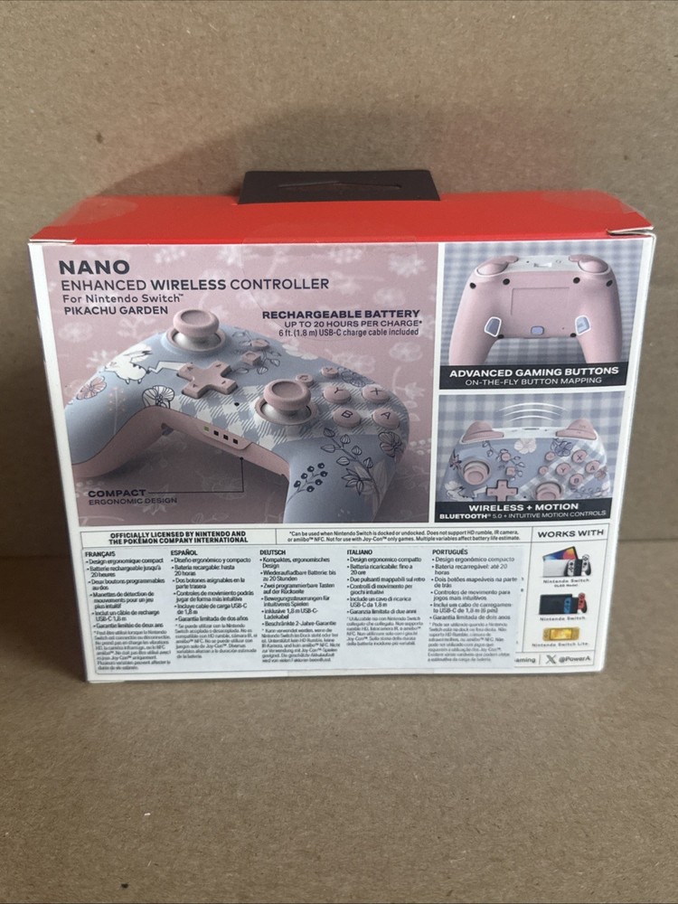 Pokemon Pikachu Garden Nintendo Switch Wireless Nano Controller PowerA - SEALED