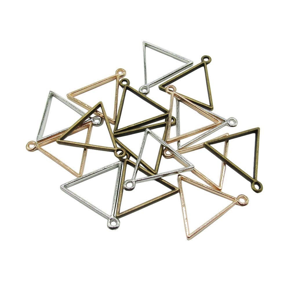 DonLeeving Luckycivia 30 PACK Triangle Framework Open Small, Rose Gold,Silver