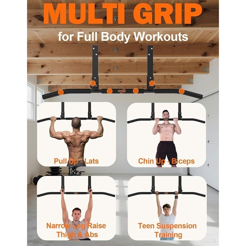 Sturdy Pull Up Bar Ceiling Mount Multifunctional Strength Training Equipment New