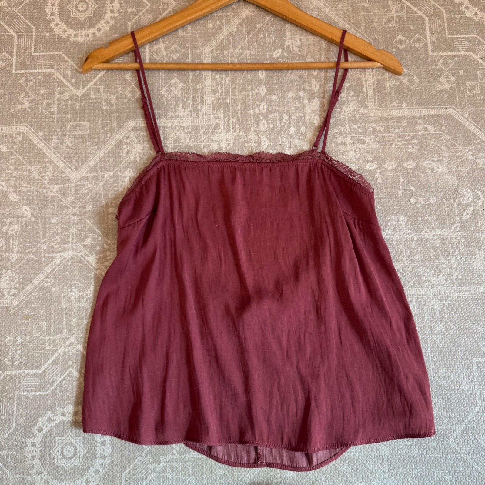 Free People Red Lace Trim Cami Tank Top Women's Size Small
