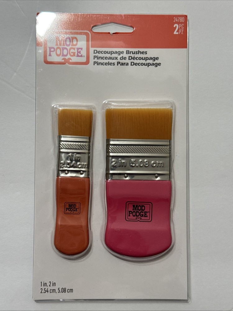 Mod Podge Brush Set Small Multicolor 2 Count (1in, 2in)