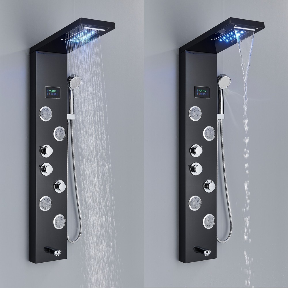 LED Shower Panel Tower System 5-Function Faucet Body Massage Oil Rubbed Bronze