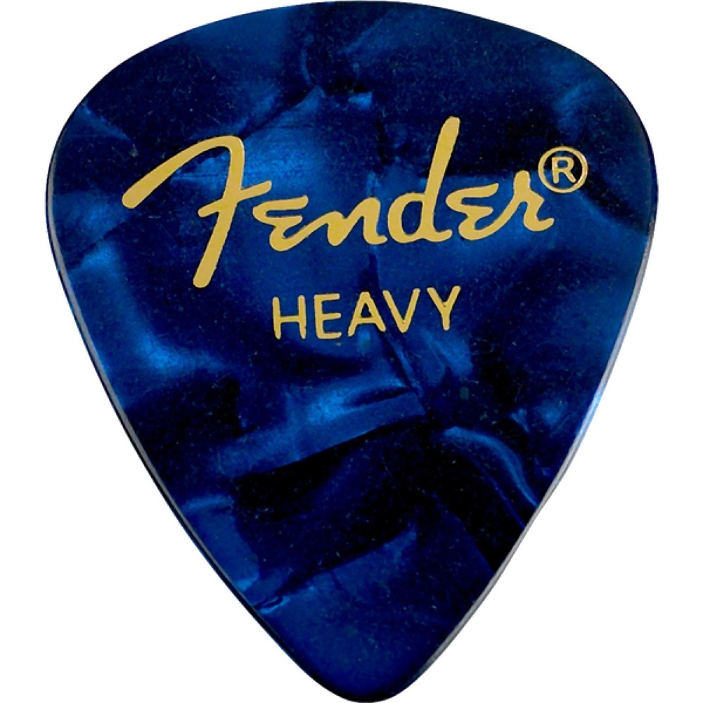 Fender Premium Celluloid 351 Shape Guitar Picks, Heavy, Blue Moto, 12-Pack
