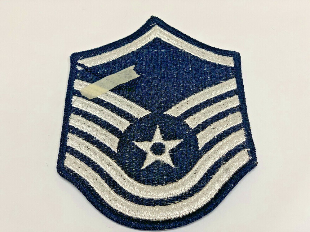 2 USAF U.S. AIR FORCE MASTER SERGEANT EMBROIDERED BLUE PATCH PAIR NEW 8219