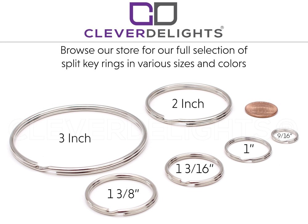 25 Pack - 3" Key Rings - Heavy Duty Large Split Key Ring - 3 Inch Diameter