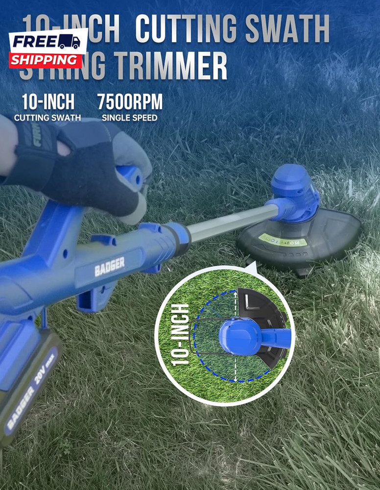 20V Wacker & Leaf Blower Electric with 2 2Ah Battery & Charger String Trimmer