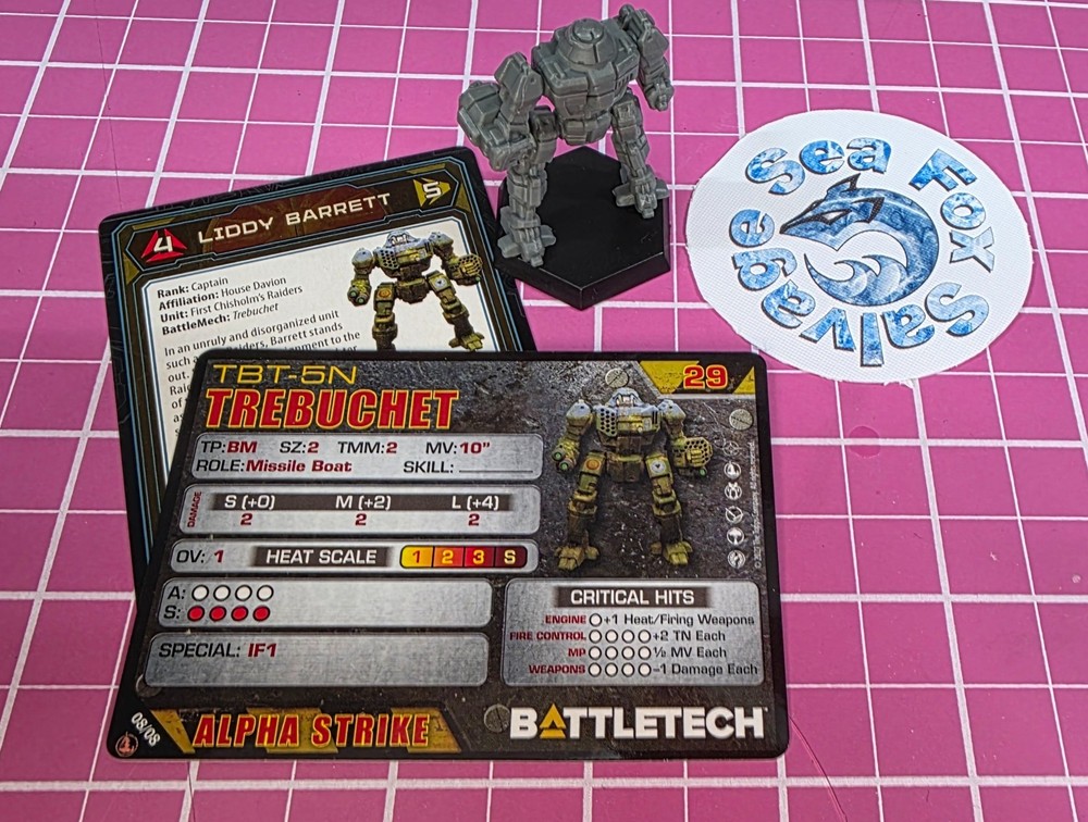 BattleTech Trebuchet Mech -- Inner Sphere Fire Lance + Cards
