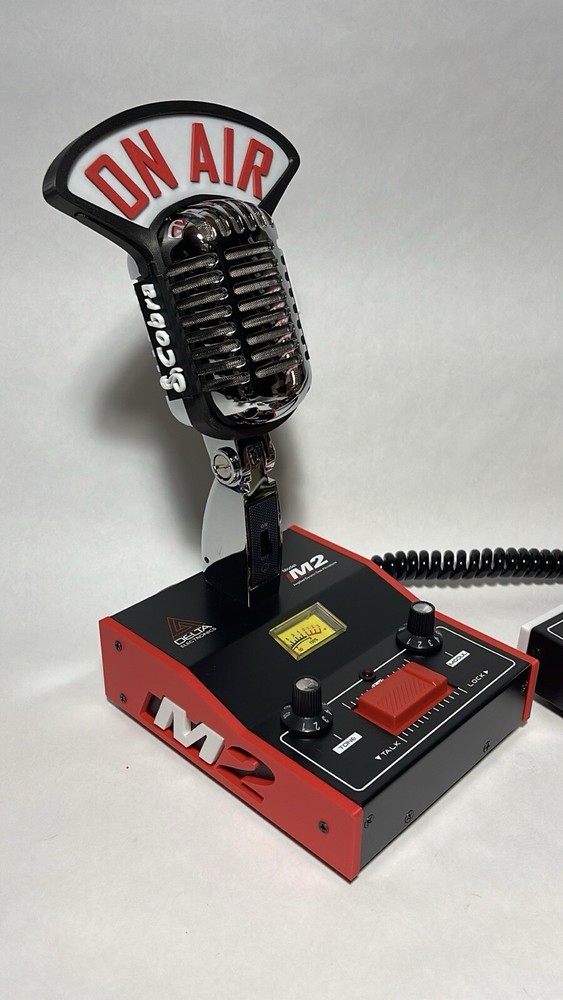 Custom CALLSIGN Base Panels (2) BLUE For DELTA M2 POWER BASE MICROPHONE CB MIC