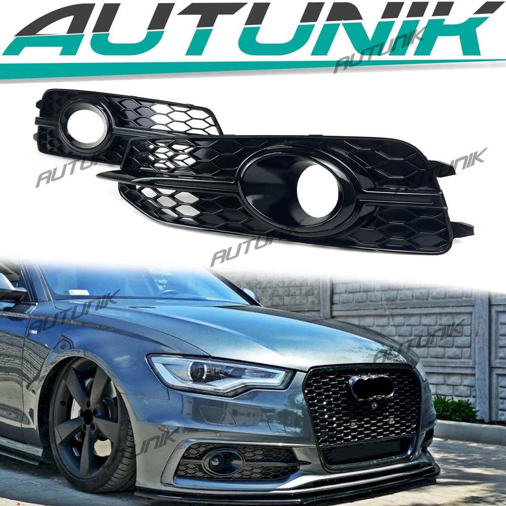 For 2012-2015 Audi C7 A6 Sline S6 Fog Light Grill Cover Front Lower Grille