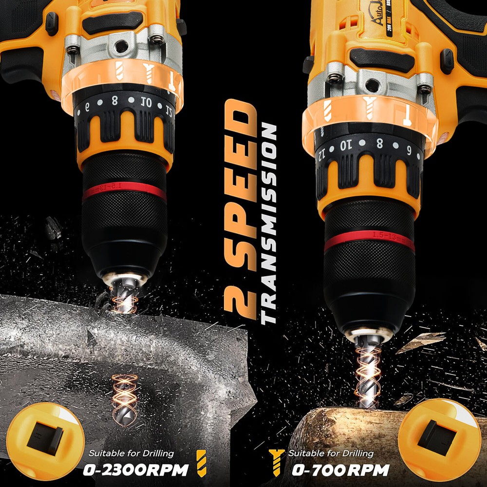 1/2" Brushless Cordless Drill Driver for Dewalt 20V Battery (TOOL ONLY)