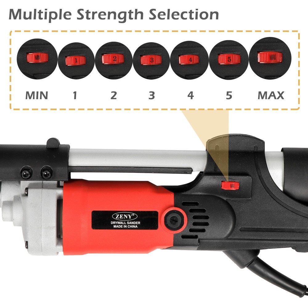 Drywall Sander 800W Commercial Electric Adjustable Variable Speed Sanding Pad