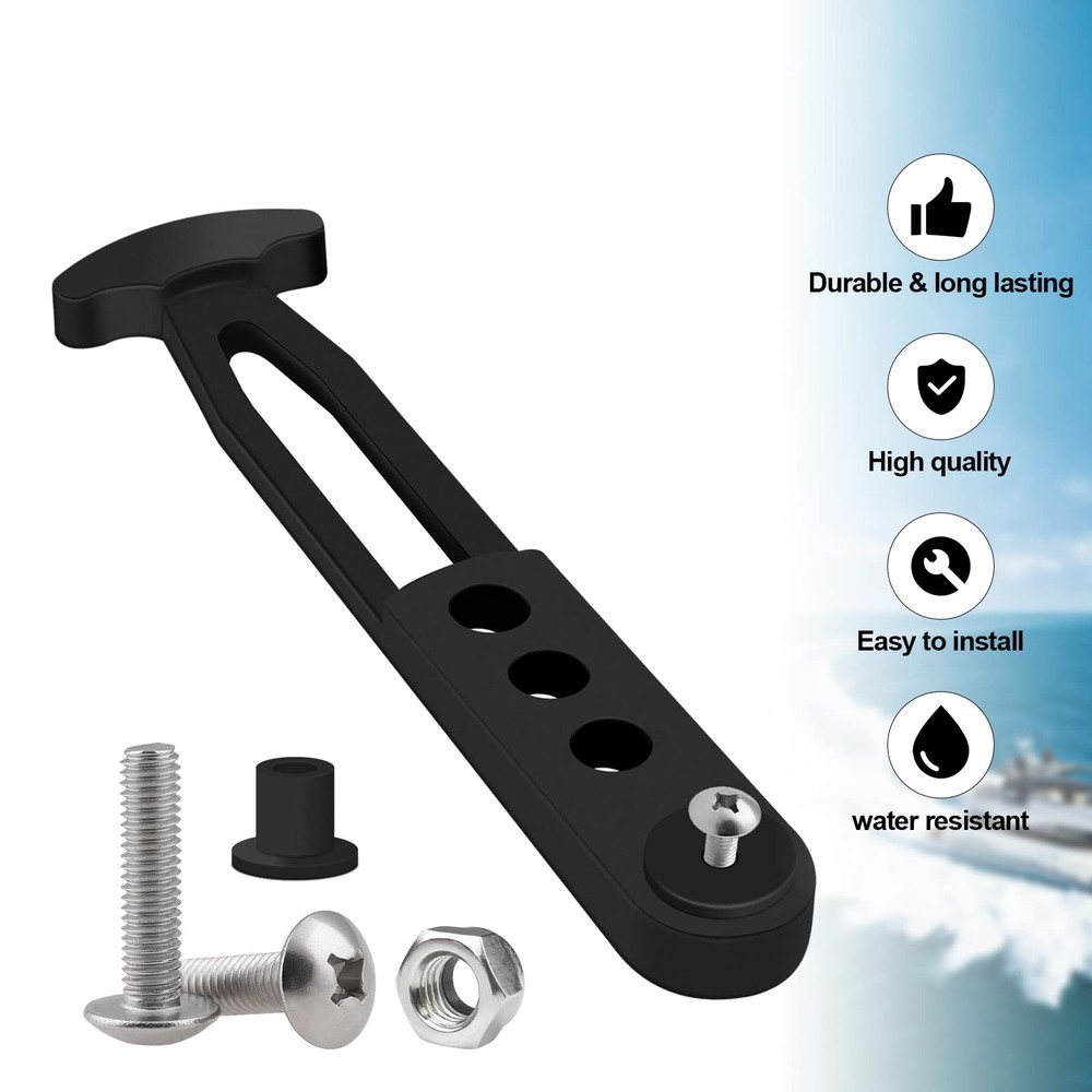 2 Pack Boat Telescoping Ladder Rubber Strap, Boarding Fixed 2 Pack, Black
