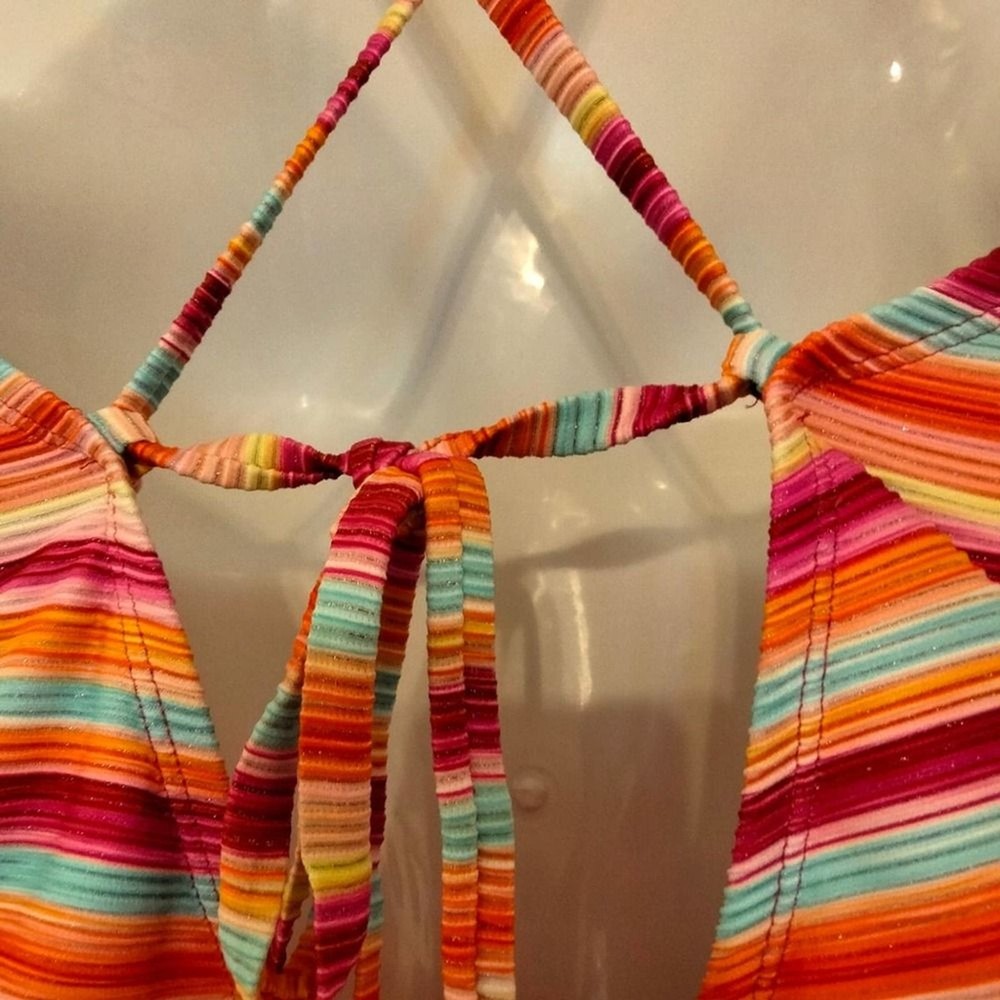 Mynah stripe one piece swimsuit XL