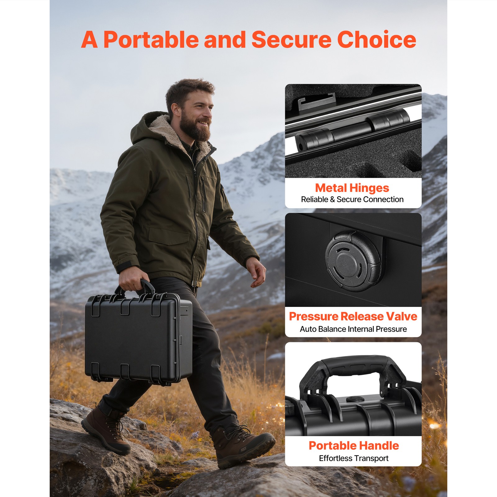 Uimoso Hard Pistol Case with Foam Lining for Secure Storage, 18.7x12.5x7.5 in