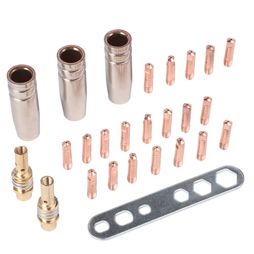 Welding 26PCS Accessory Set for MIG15AK Torch Includes Contact Tips Gas Nozzles
